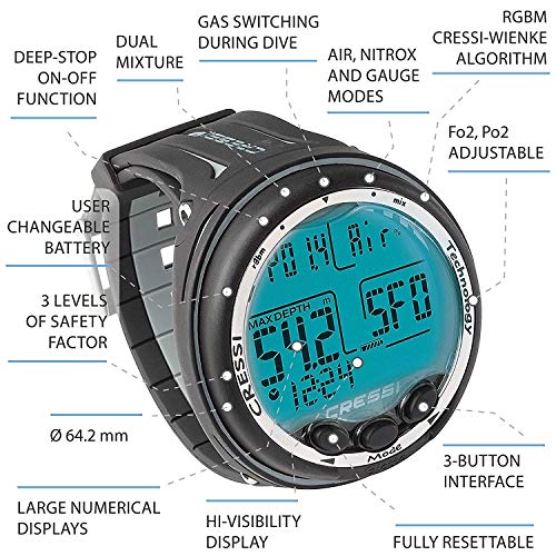 Cressi Giotto Dive Computer in Black/Green