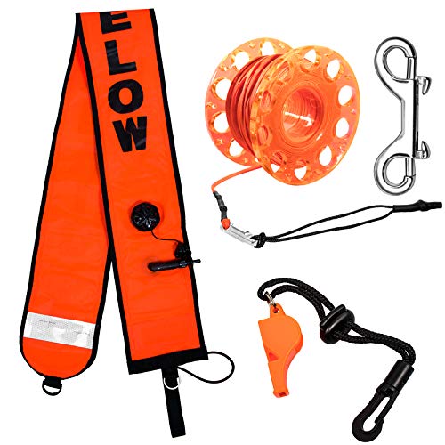 5ft Orange Scuba Diving Safety Buoy with Spool