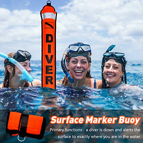 5ft Orange Scuba Diving Safety Buoy with Spool