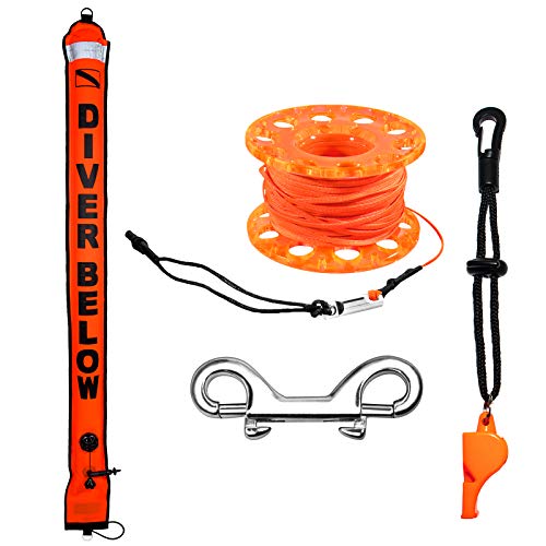5ft Orange Scuba Diving Safety Buoy with Spool