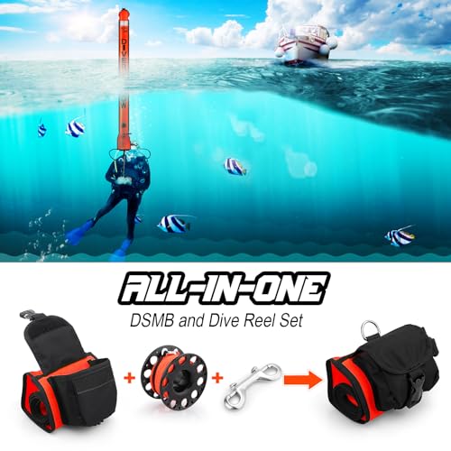 High Visibility Surface Marker Buoy with Dive Reel