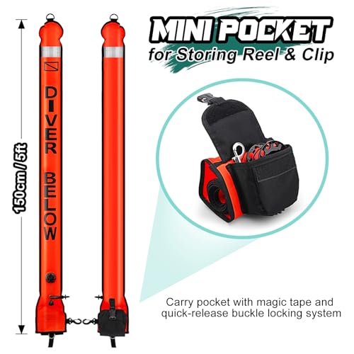 High Visibility Surface Marker Buoy with Dive Reel