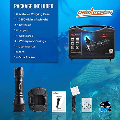 ORCATORCH D550 Underwater Dive Light 1000 Lumens