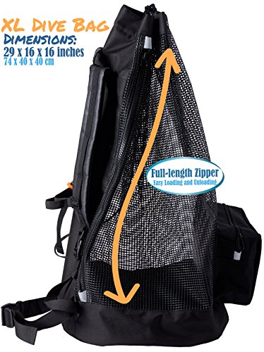XL Mesh Backpack for Scuba Diving Gear and Equipment