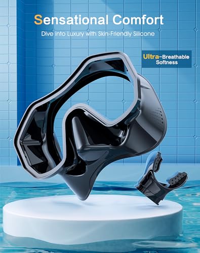 Adults Kwambiri Dry-Top Snorkel Set with Wide View Mask