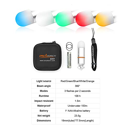 ORCATORCH SD01 Mini Glow Tank, Diving Signal Light