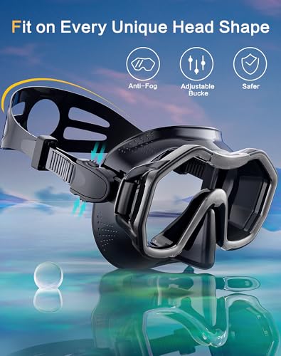 Adults Kwambiri Dry-Top Snorkel Set with Wide View Mask
