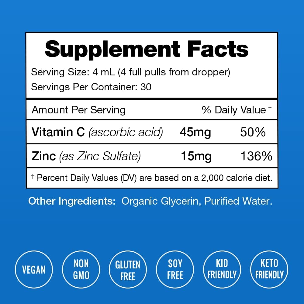 Organic Zinc Drops with Vitamin C for Immunity