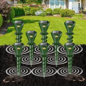 Solar Powered Mole Repellent for Lawns | 8PCS