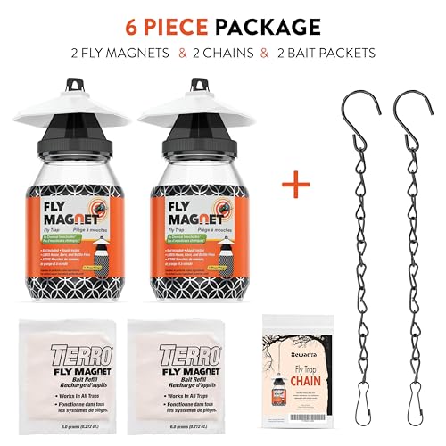 Outdoor Fly Trap 2-Pack with Dissolvable Non-Toxic Bait