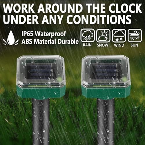 8 Pack Solar Ultrasonic Mole Repellent for Outdoor Rodents
