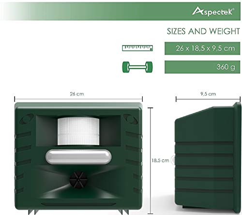 Outdoor Ultrasonic Animal Repeller with Motion Sensor, Waterproof