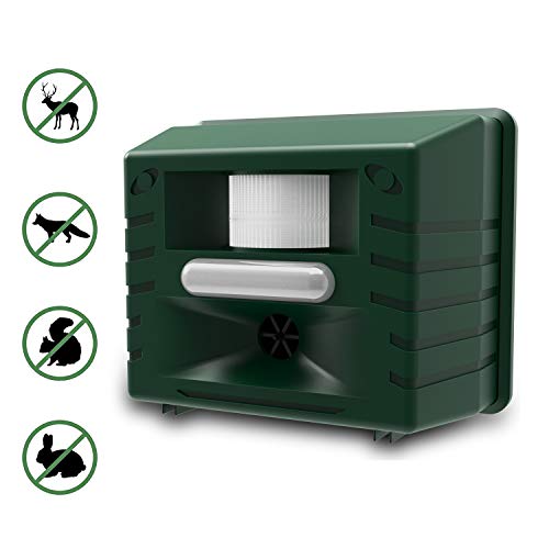 Outdoor Ultrasonic Animal Repeller with Motion Sensor, Waterproof