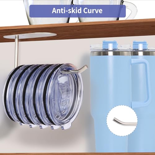 Silver Cup Lid Organizer for Kitchen Cabinets, Set of 2