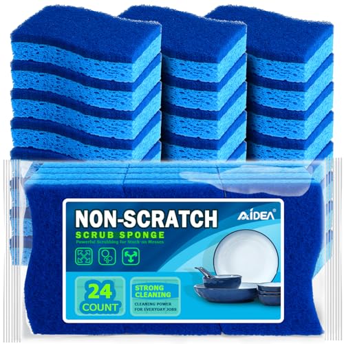 AIDEA-Brite Non-Scratch Scrub Sponge 24-Pack - Kitchen Cleaning
