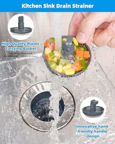 Chrome Stainless Steel Kitchen Sink Drain Strainer Combo
