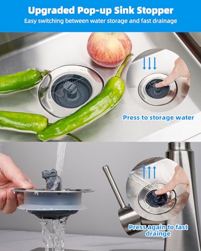 Chrome Stainless Steel Kitchen Sink Drain Strainer Combo