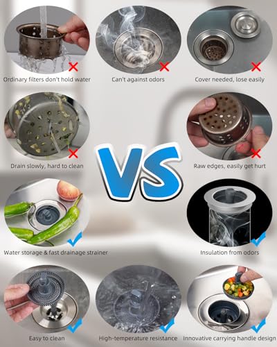 Chrome Stainless Steel Kitchen Sink Drain Strainer Combo