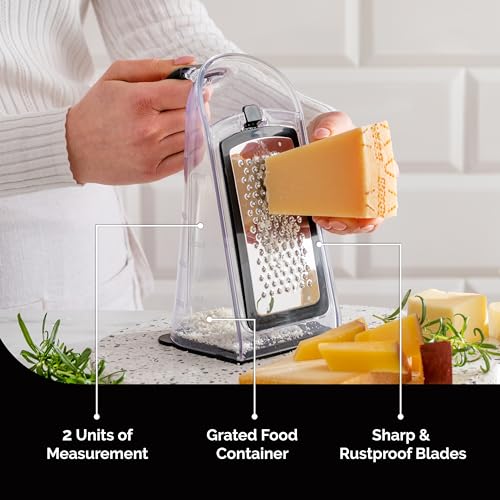 Stainless Steel Cheese Grater with Garlic Crusher Combo