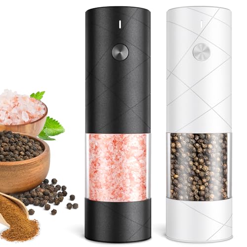 Rechargeable Electric Salt and Pepper Grinder Set - 2 Pack