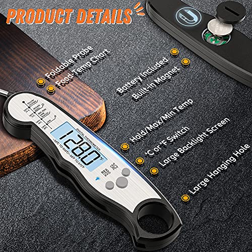Waterproof Digital Meat Thermometer for Cooking & Grilling