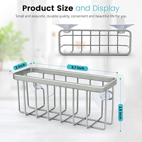 Kitchen Sink Caddy Sponge Holder, Mat Silver