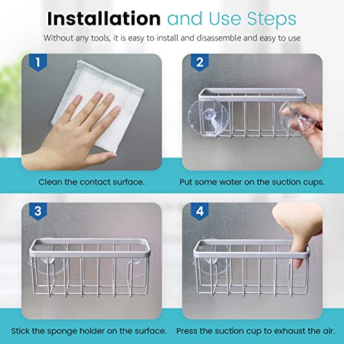 Kitchen Sink Caddy Sponge Holder, Mat Silver