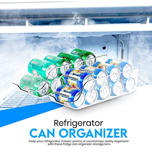 Set of 4 Clear Soda Can Organizers for Fridge