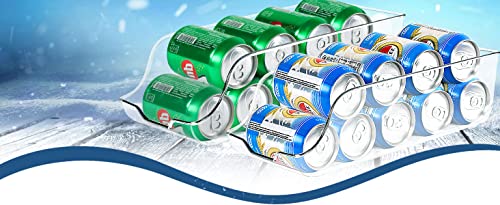 Set of 4 Clear Soda Can Organizers for Fridge