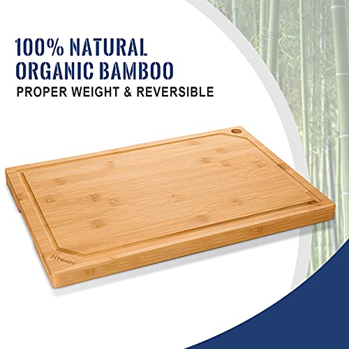 4-Piece XL Bamboo Cutting Boards Set with Juice Groove