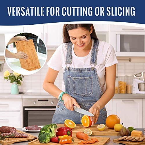 4-Piece XL Bamboo Cutting Boards Set with Juice Groove