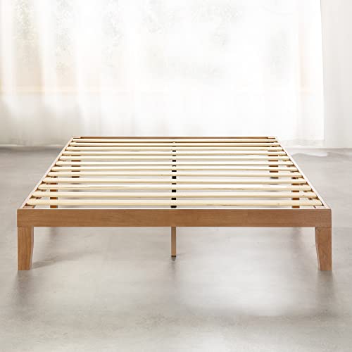 Natural Pine 12" Solid Wood Platform Bed, Full Size