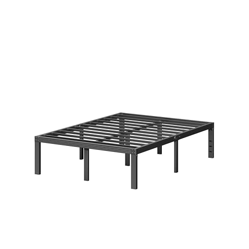 Luxurious 14" Metal Platform Queen Bed Frame in Black