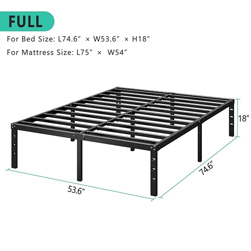 14 Inch Metal Platform Bed Frame, Strong Support, Full Size