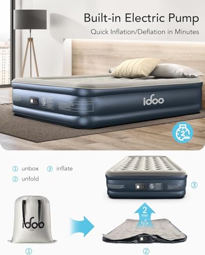 iDOO Queen Air Mattress: Upgraded 18" Raised Comfort