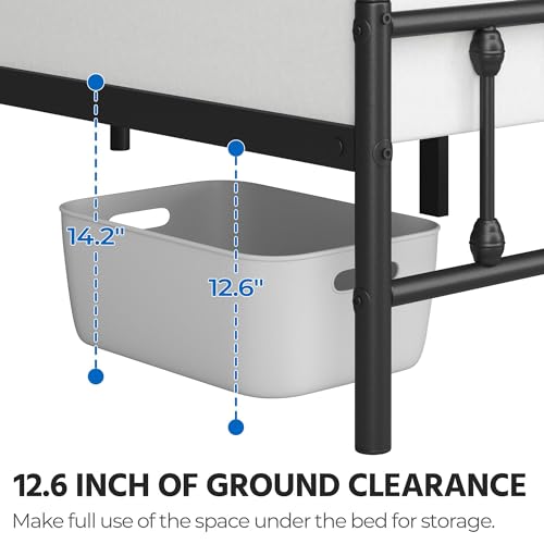 Yaheetech Metal Platform Bed Frame with Victorian Style