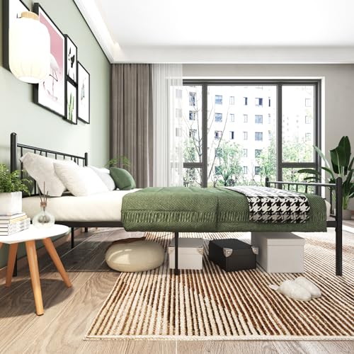 14" Twin Bed Frames with Headboard/Footboard, Storage, Support, Noise-Free