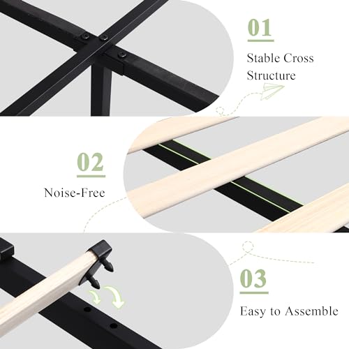 Feonase Queen Storage Bed Frame with Upholstered Headboard