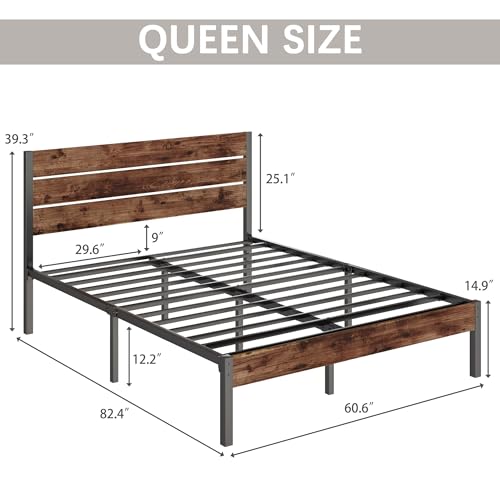 Fluest Queen Bed Frame with Storage & All-Metal Support