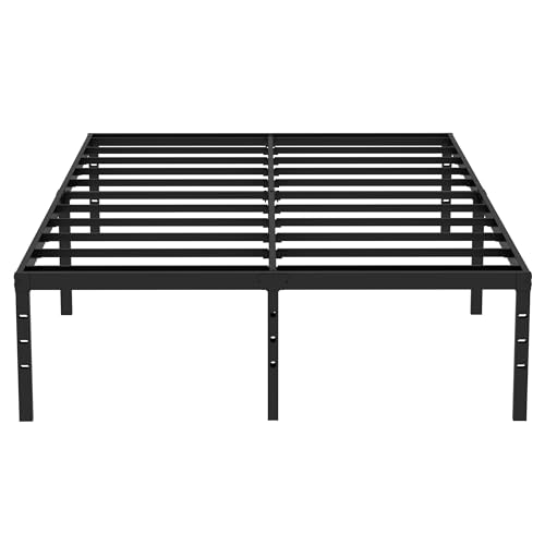 18-Inch High Metal Queen Bed Frame with Underbed Storage
