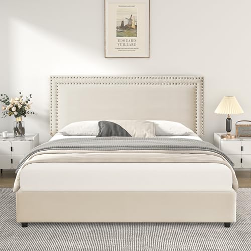 Veccelo Queen Platform Bed Frame with Storage Drawers