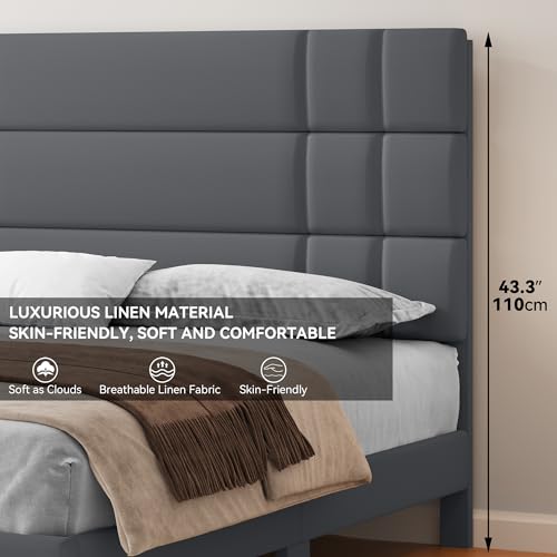 YITAHOME Queen Size Upholstered Bed Frame with Headboard