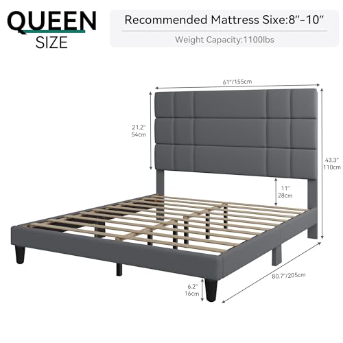 YITAHOME Queen Size Upholstered Bed Frame with Headboard