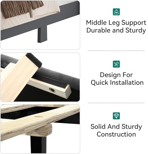 YITAHOME Queen Size Upholstered Bed Frame with Headboard