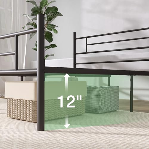Novilla Metal Platform Bed Frame with Headboard, Full Size