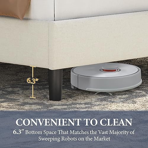 Adjustable Queen Platform Bed Frame with Tufted Headboard