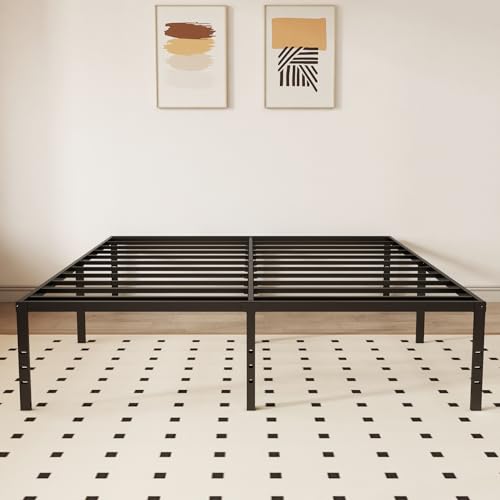 Joceret 14 Full Size Metal Bed Frame, Black