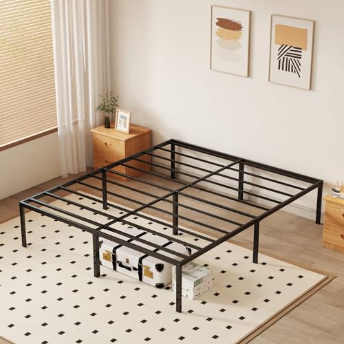Joceret 14 Full Size Metal Bed Frame, Black
