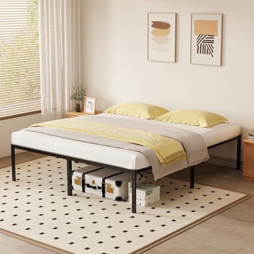 Joceret 14 Full Size Metal Bed Frame, Black