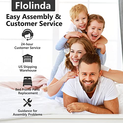 Flolinda Velvet Upholstered Platform Bed Frame, Full Size